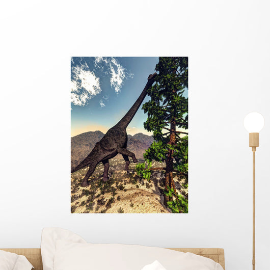 Brachiosaurus Dinosaur Grazing Wollemia Wall Decal