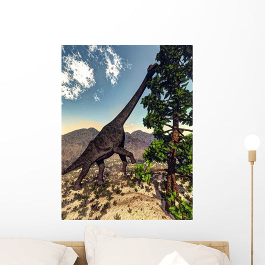 Brachiosaurus Dinosaur Grazing Wollemia Wall Decal