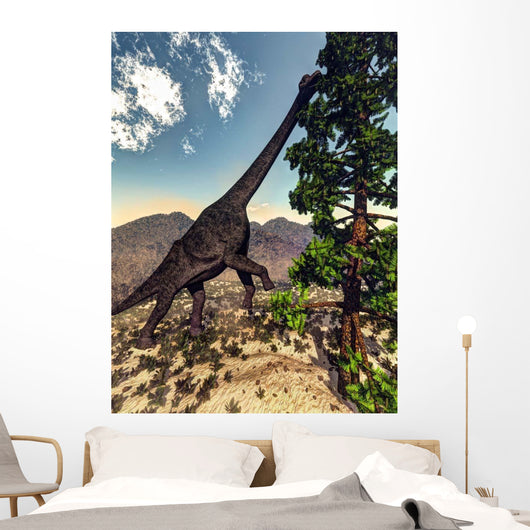 Brachiosaurus Dinosaur Grazing Wollemia Wall Decal