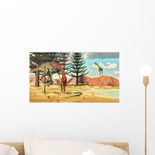 Compsognathus Dinosaur Attempts to Wall Decal