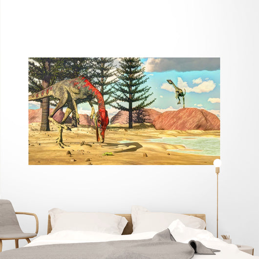 Compsognathus Dinosaur Attempts to Wall Decal
