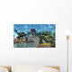 Two Caudipteryx Dinosaurs Drinking Wall Decal