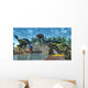Two Caudipteryx Dinosaurs Drinking Wall Decal