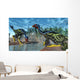 Two Caudipteryx Dinosaurs Drinking Wall Decal