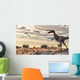 Velociraptor Dinosaur Observing Pteranodon Wall Decal