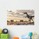 Velociraptor Dinosaur Observing Pteranodon Wall Decal