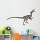 Velociraptor Dinosaur Roaring White Wall Decal Design 1