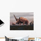 Elasmotherium Dinosaurs Grazing Steppe Wall Decal
