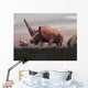 Elasmotherium Dinosaurs Grazing Steppe Wall Decal