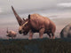 Elasmotherium Dinosaurs Grazing Steppe Wall Decal