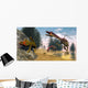 Compsognathus Dinosaur Hunting Gecko Wall Decal