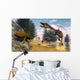 Compsognathus Dinosaur Hunting Gecko Wall Decal