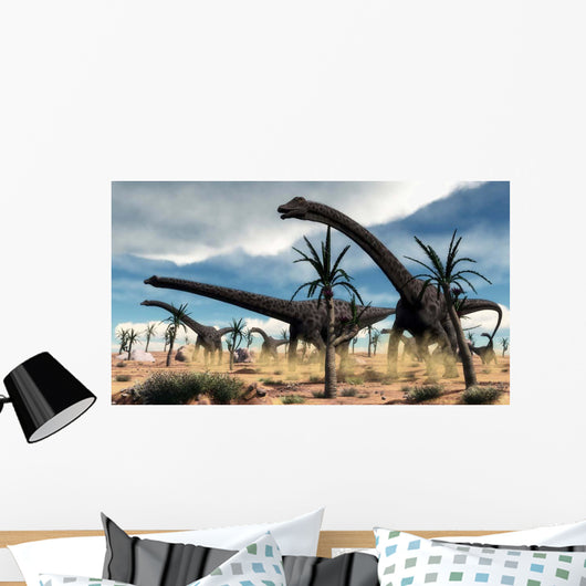 Herd Diplodocus Dinosaurs Walking Wall Decal