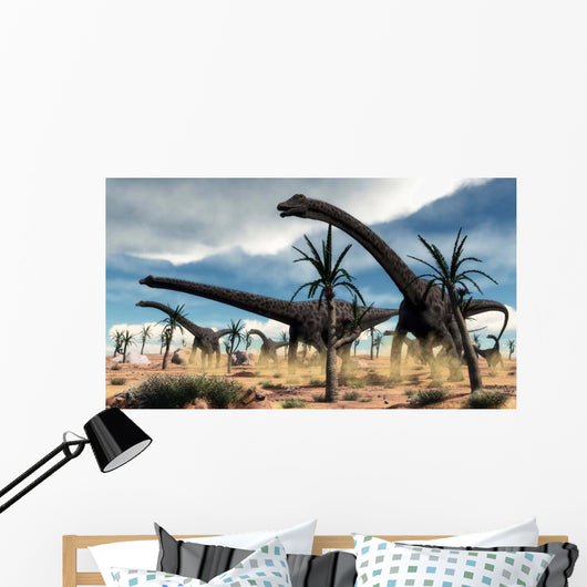 Herd Diplodocus Dinosaurs Walking Wall Decal
