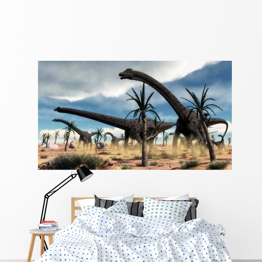 Herd Diplodocus Dinosaurs Walking Wall Decal