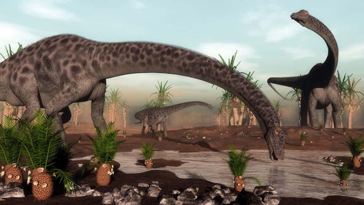 Diplodocus Dinosaurs Grazing near Wall Decal