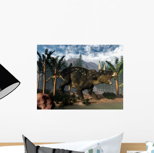 Nedoceratops Roaring While among Wall Decal