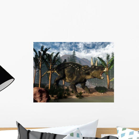 Nedoceratops Roaring While among Wall Decal