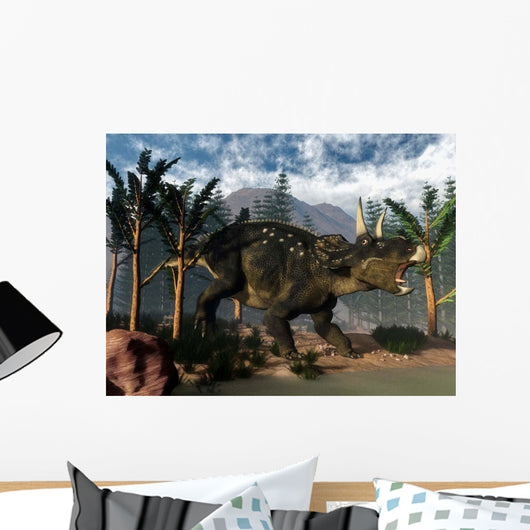 Nedoceratops Roaring While among Wall Decal
