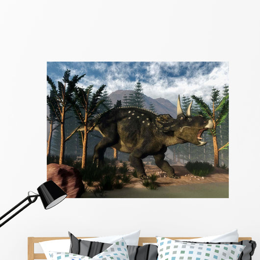 Nedoceratops Roaring While among Wall Decal