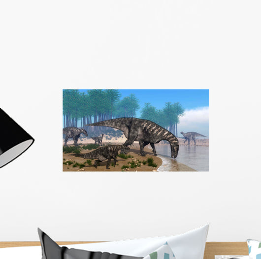 Iguanodon Dinosaurs Herd Shoreline Wall Decal