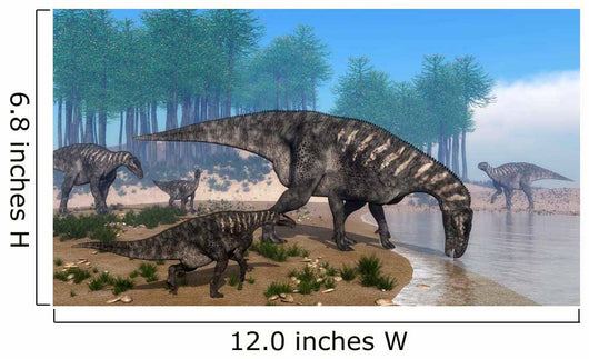 Iguanodon Dinosaurs Herd Shoreline Wall Decal