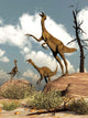 Herd Gallimimus Dinosaurs Desert Wall Decal
