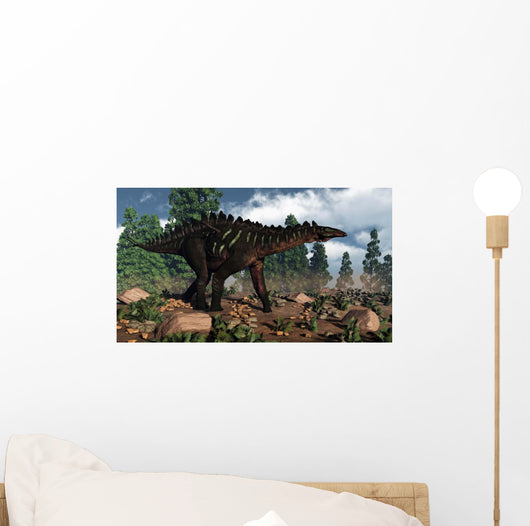Miragaia Dinosaur Walking near Wall Decal