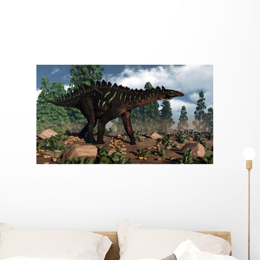 Miragaia Dinosaur Walking near Wall Decal