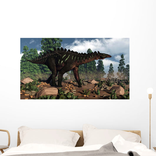 Miragaia Dinosaur Walking near Wall Decal