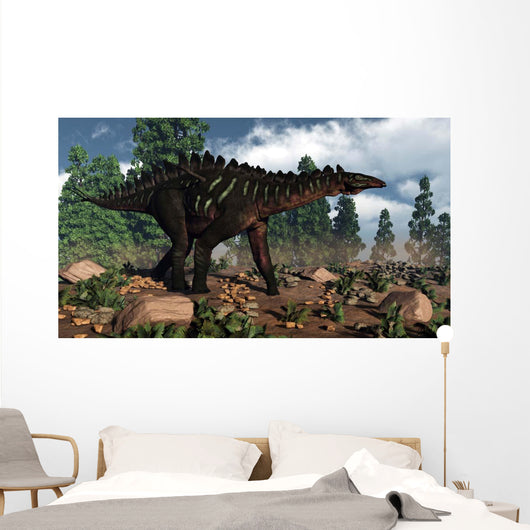 Miragaia Dinosaur Walking near Wall Decal