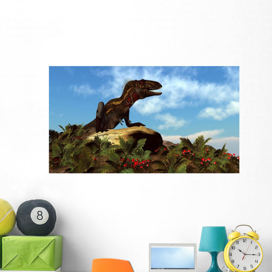 Nanotyrannus Dinosaur Resting Rock Wall Decal