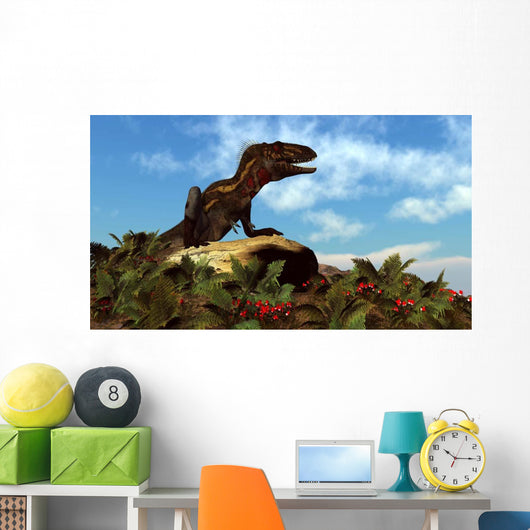 Nanotyrannus Dinosaur Resting Rock Wall Decal