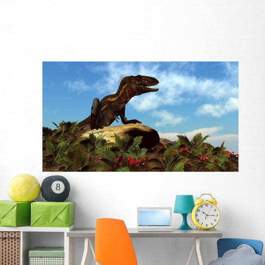 Nanotyrannus Dinosaur Resting Rock Wall Decal