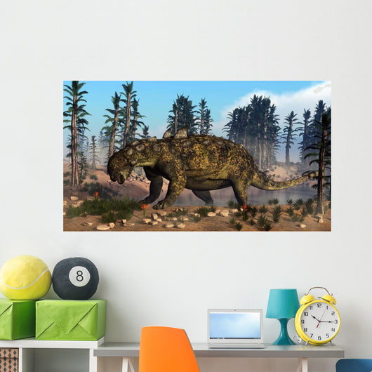 Euoplocephalus Dinosaur Grazing Vegetation Wall Decal
