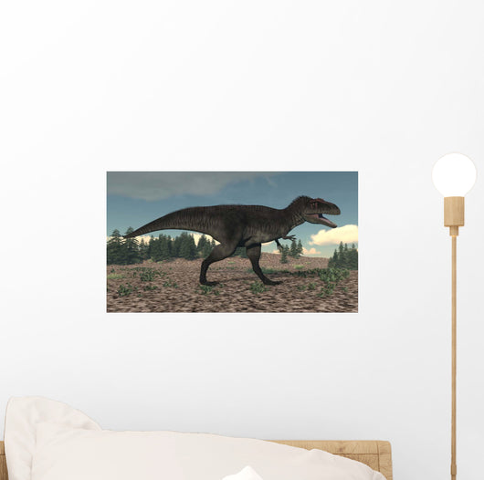 Tyrannotitan Walking Prehistoric Landscape Wall Decal