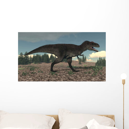 Tyrannotitan Walking Prehistoric Landscape Wall Decal