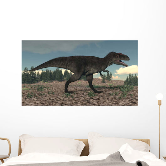Tyrannotitan Walking Prehistoric Landscape Wall Decal