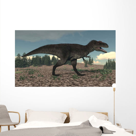 Tyrannotitan Walking Prehistoric Landscape Wall Decal