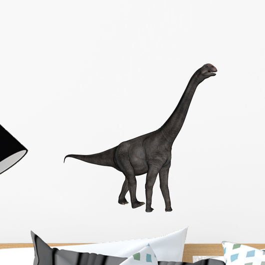 Brontomerus Dinosaur Walking White Wall Decal Design 2