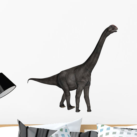 Brontomerus Dinosaur Walking White Wall Decal Design 2