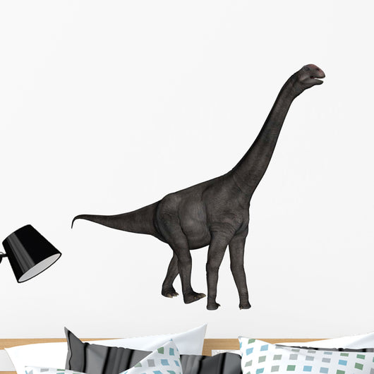 Brontomerus Dinosaur Walking White Wall Decal Design 2