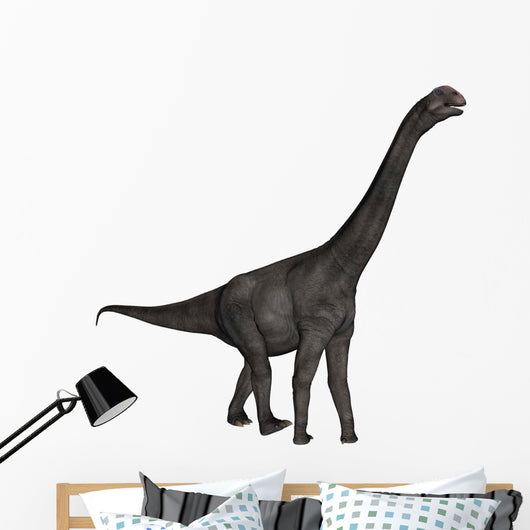 Brontomerus Dinosaur Walking White Wall Decal Design 2