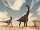 Two Brontomerus Dinosaurs Walking Wall Decal