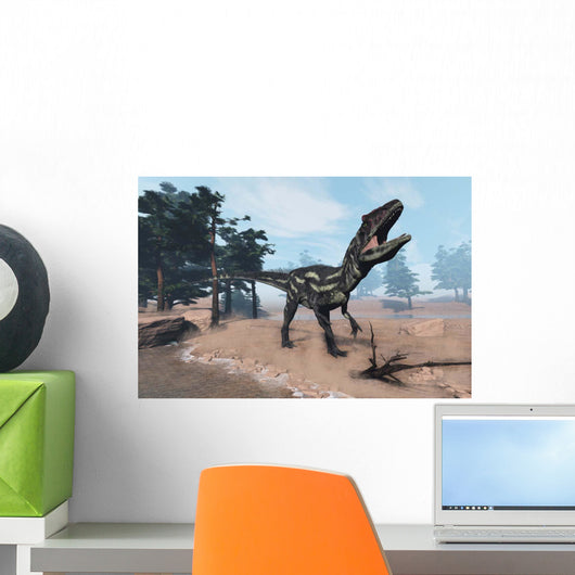 Allosaurus Dinosaur Roaring 3D Wall Decal
