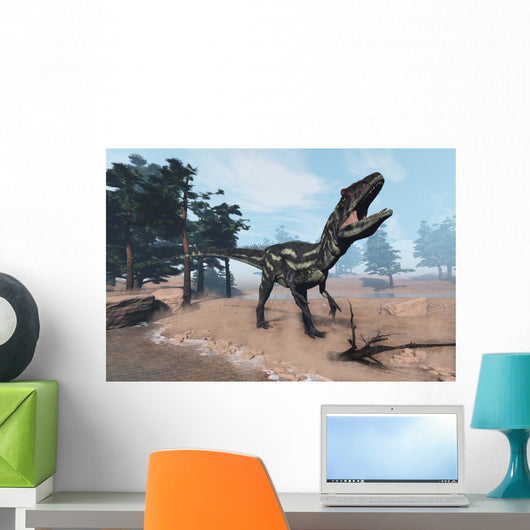 Allosaurus Dinosaur Roaring 3D Wall Decal