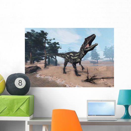 Allosaurus Dinosaur Roaring 3D Wall Decal