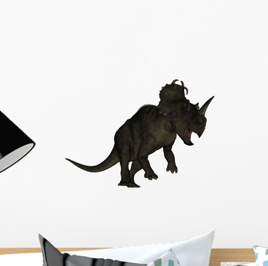 Centrosaurus Dinosaur Roaring White Wall Decal