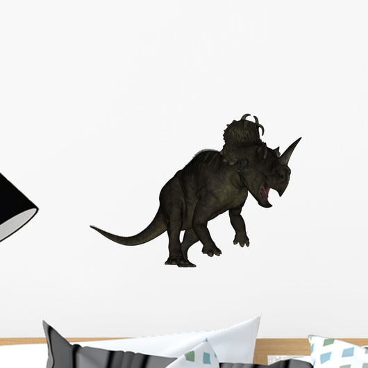 Centrosaurus Dinosaur Roaring White Wall Decal
