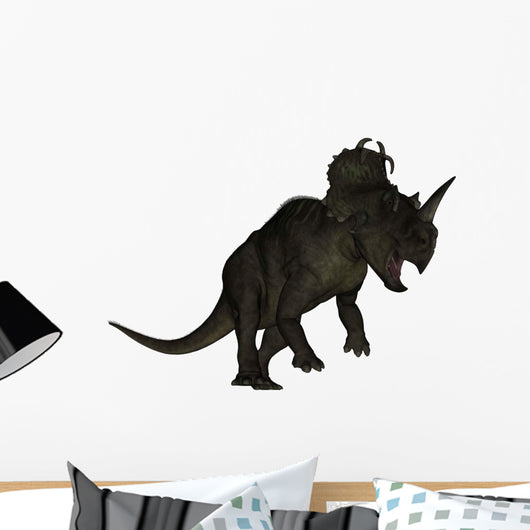 Centrosaurus Dinosaur Roaring White Wall Decal